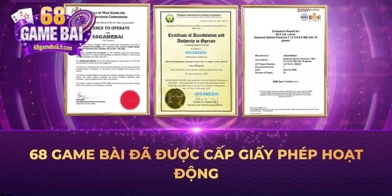 68 Game Bài đã được cấp giấy phép hoạt động